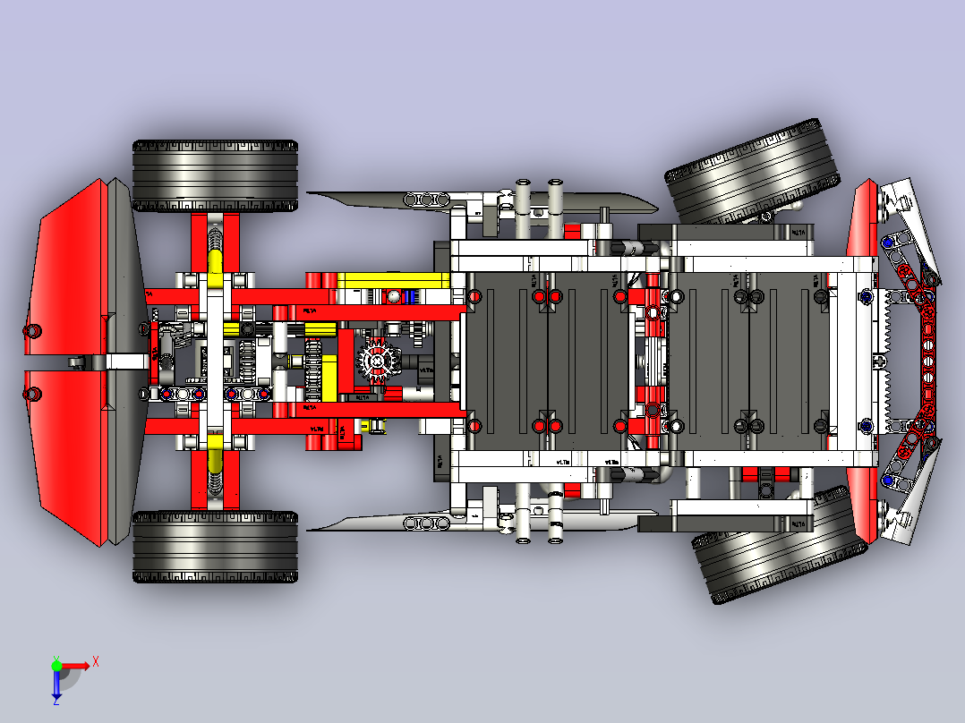 LEGO 42000方程式赛车拼装模型3D图纸 x_t格式俯视图