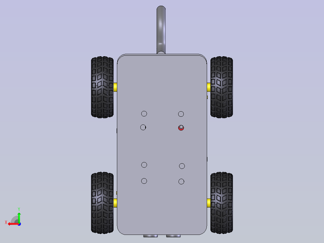 四轮小车 stp后视图