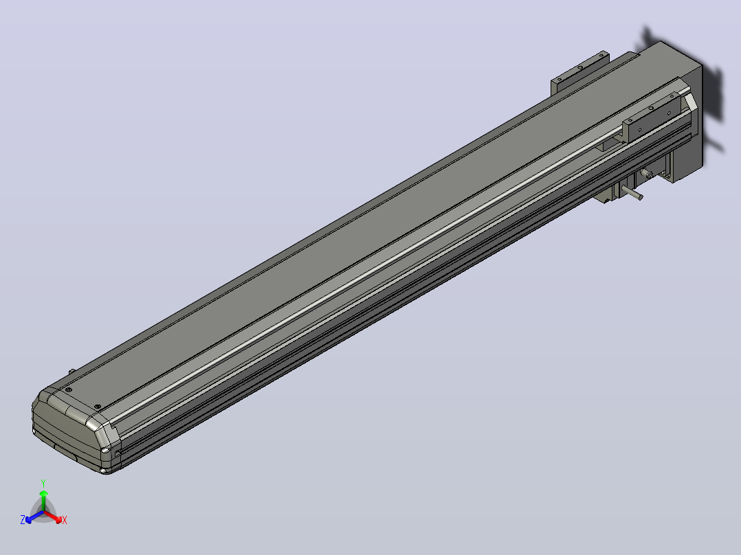 SYS13-850-BM-200W滚珠花健、支撑座、滚珠丝杠、交叉导轨、直线模组正等轴测图