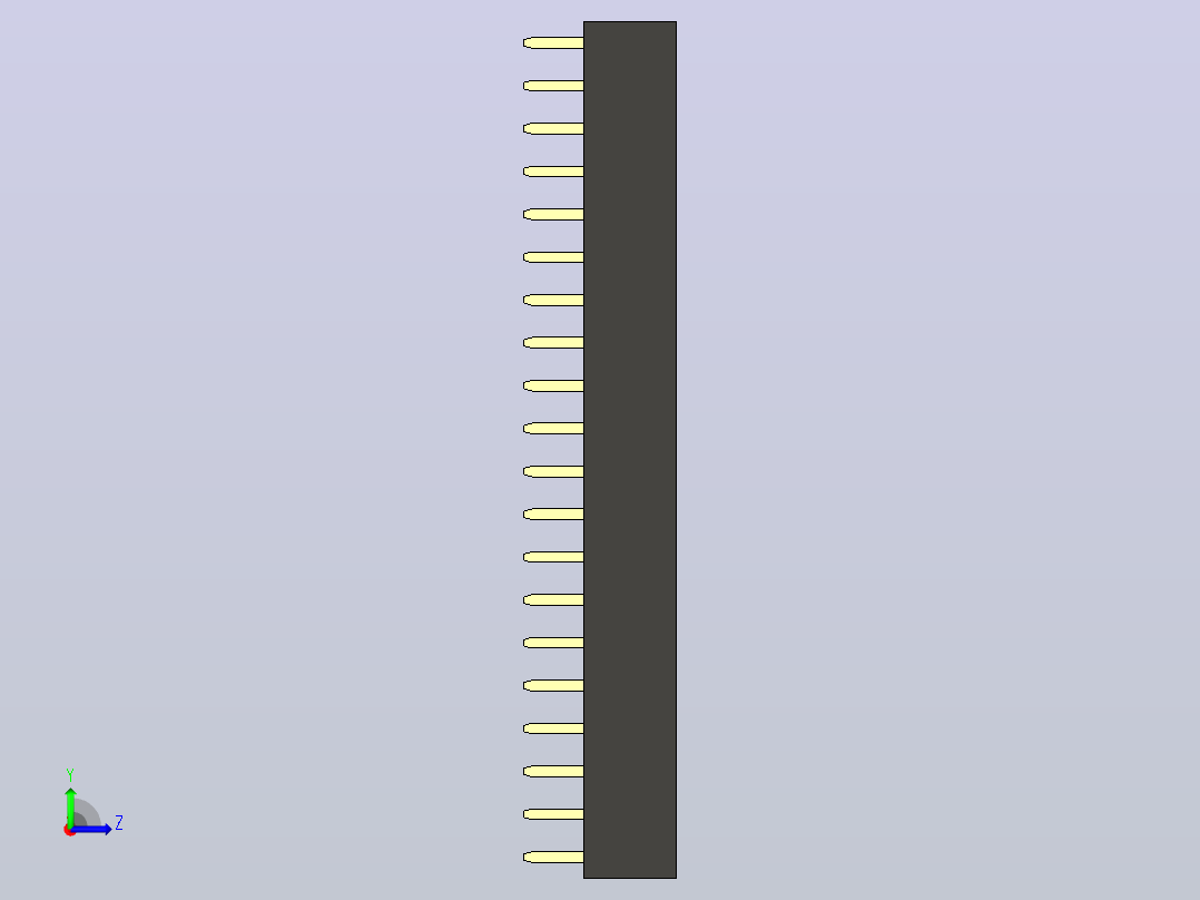 母针头Female_Header_1x20_P2.0_H4.3_straight.step左视图