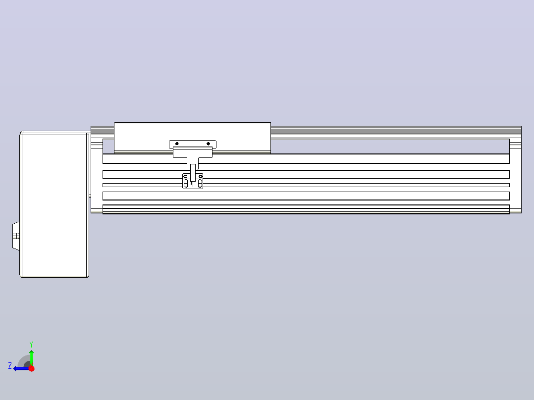 皮带直线轴半封闭可选导轨TPA-HNB-202D-140-L200-RP-C-P75-N3右视图