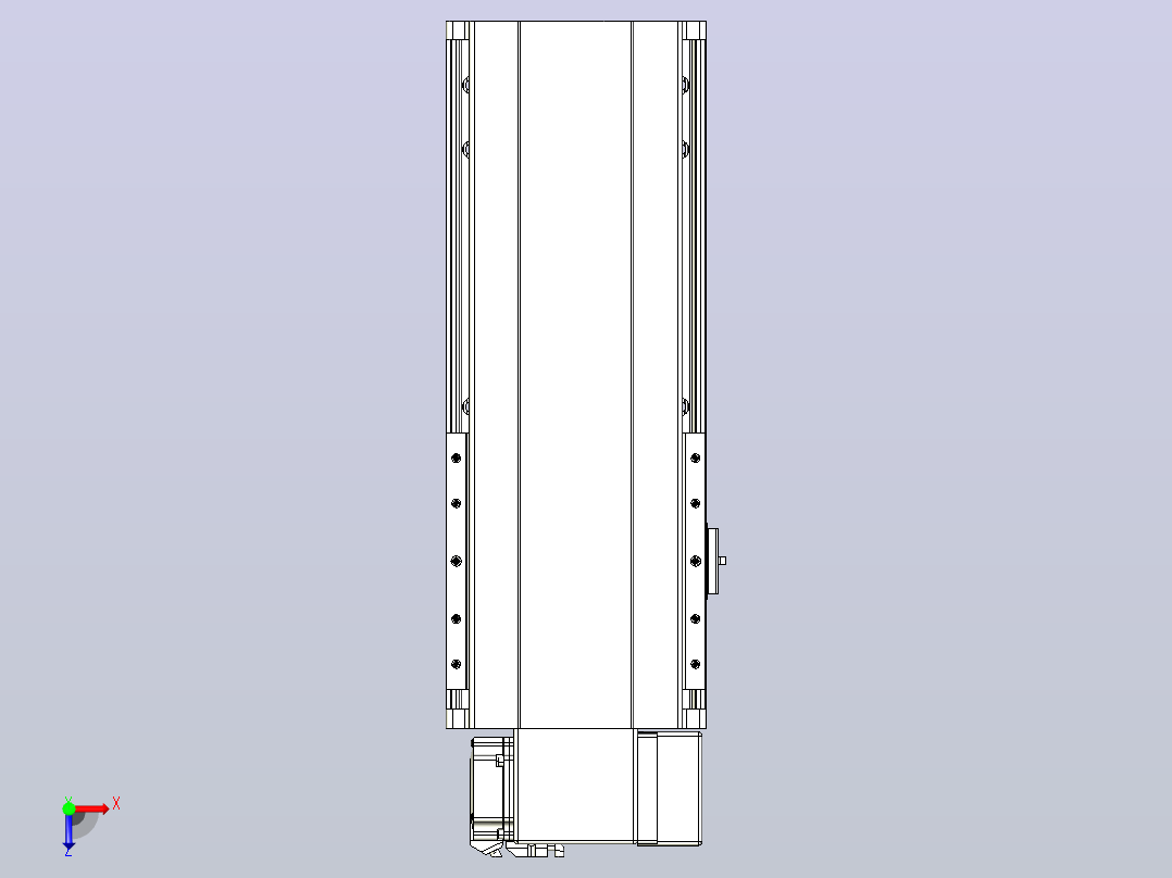 皮带直线轴半封闭可选导轨TPA-HNB-202D-140-L200-RP-C-P75-N3俯视图
