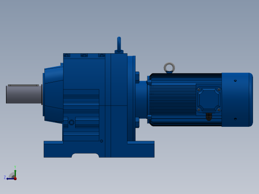 R107底脚轴伸式安装斜齿轮减速机R107-YVB0.75-8P-80-M1-0°右视缩略图