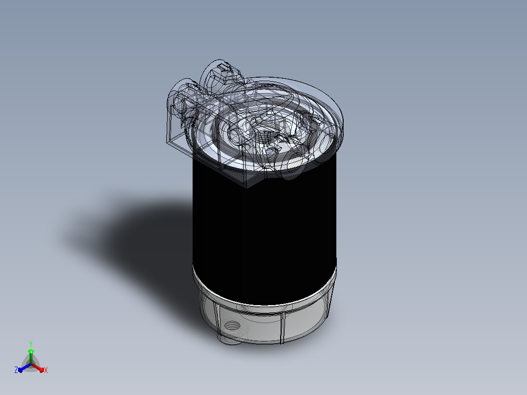 燃油_水分离器罐正等轴测图