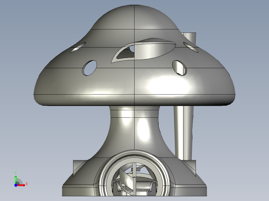 solidworks 蘑菇房子前视图