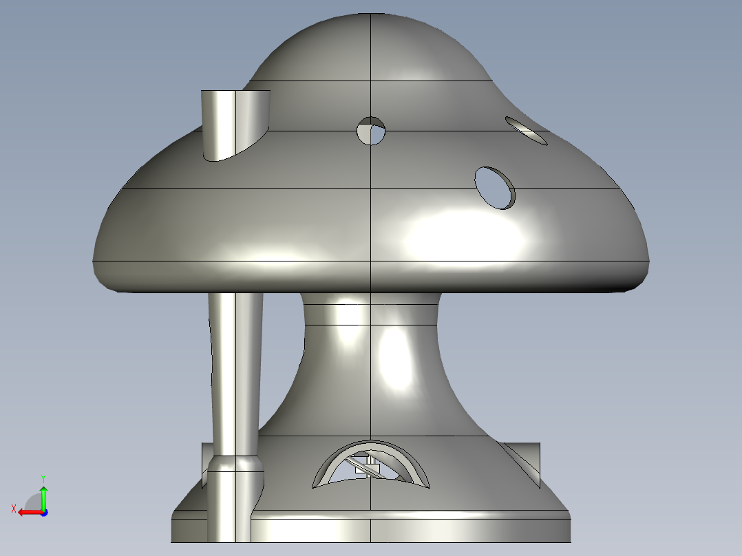 solidworks 蘑菇房子后视图
