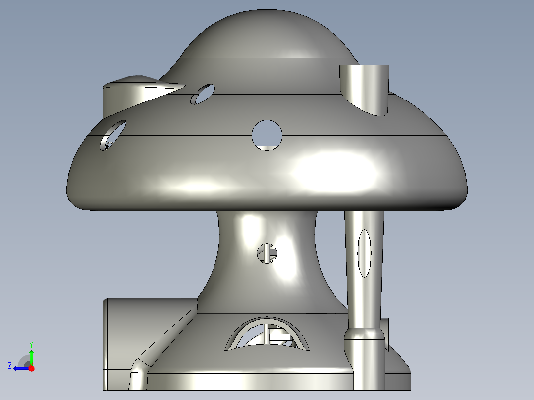 solidworks 蘑菇房子右视图