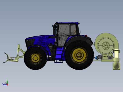 稻谷、小麦谷粒收割机3d图纸 SolidWorks三维模型 机械设计右视缩略图