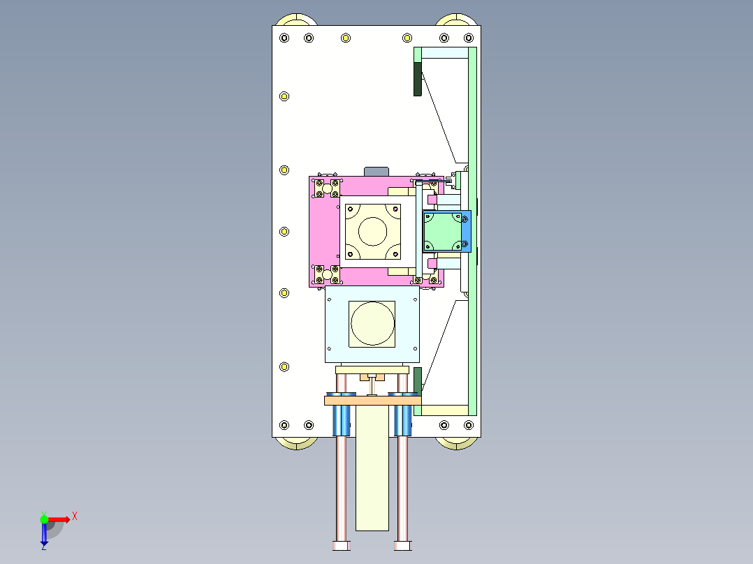 半自动刷染设备俯视图
