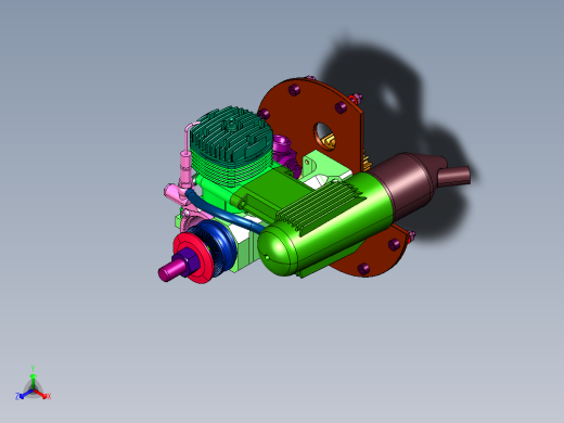 单缸引擎和联动支架