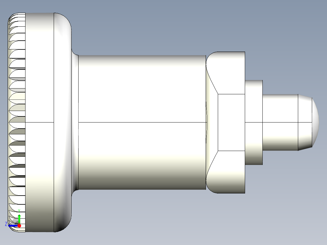 分割定位柱(固定座型)2212-3D多系列多零件图纸模型右视图