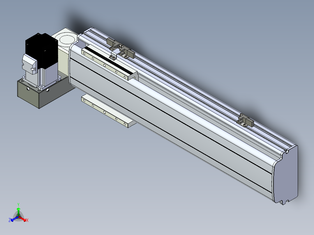 同步带滑台-半封闭B13H-L45-S350-LU-P40-D3正等轴测图