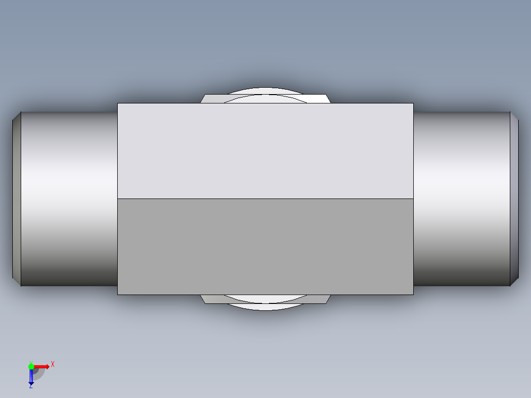 卡套式工业通用硬管接头EO_Adjustable_locknut_branch_tee_TEE12SMOMDCF俯视图