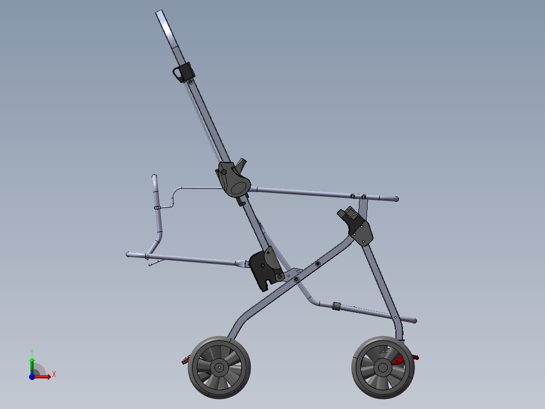 婴儿车设计模型图四轮672222(1)前视图