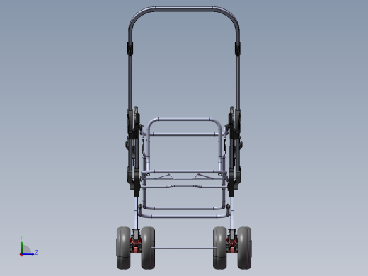 婴儿车设计模型图四轮672222(1)左视缩略图