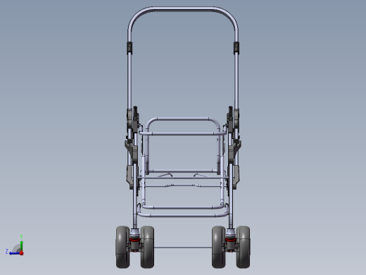 婴儿车设计模型图四轮672222(1)右视缩略图