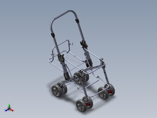 婴儿车设计模型图四轮672222(1)正等轴测缩略图