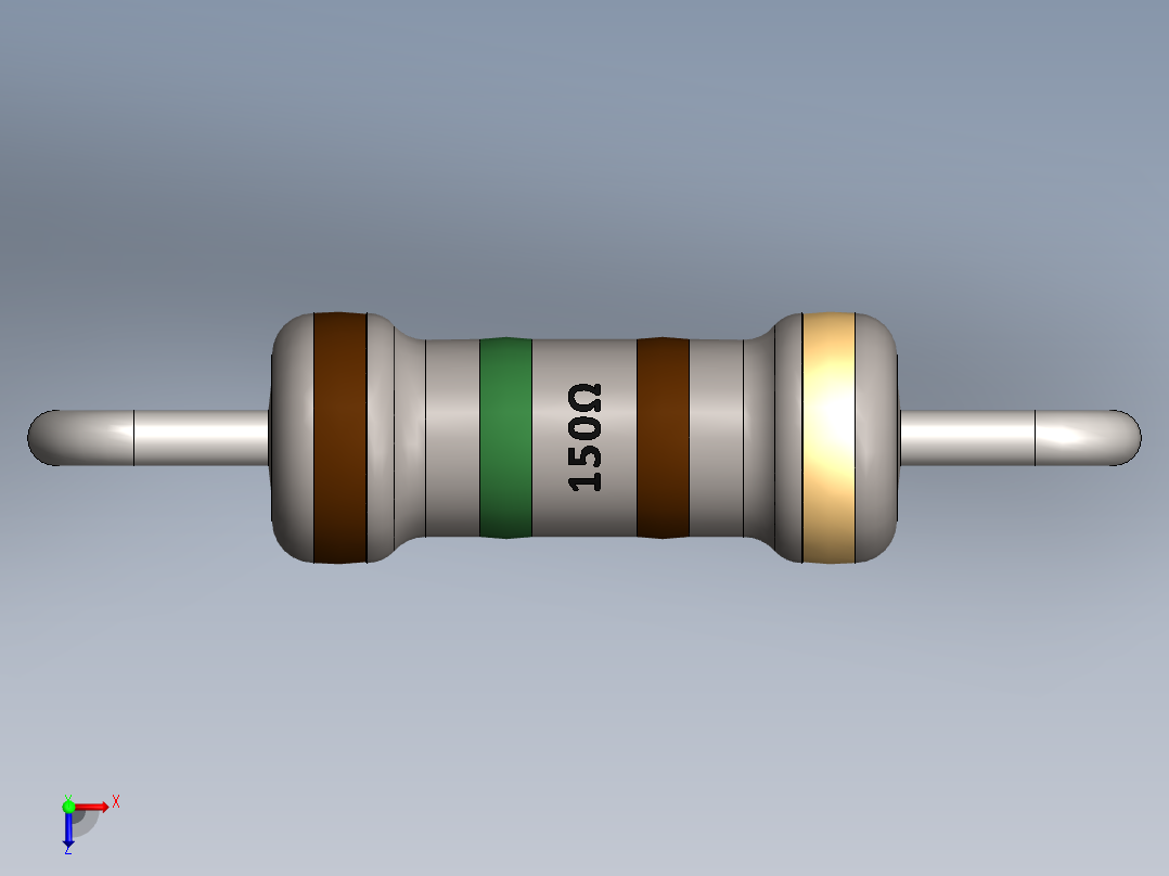 电容器 二极管 电阻器-Resistor 150 Ohm俯视图