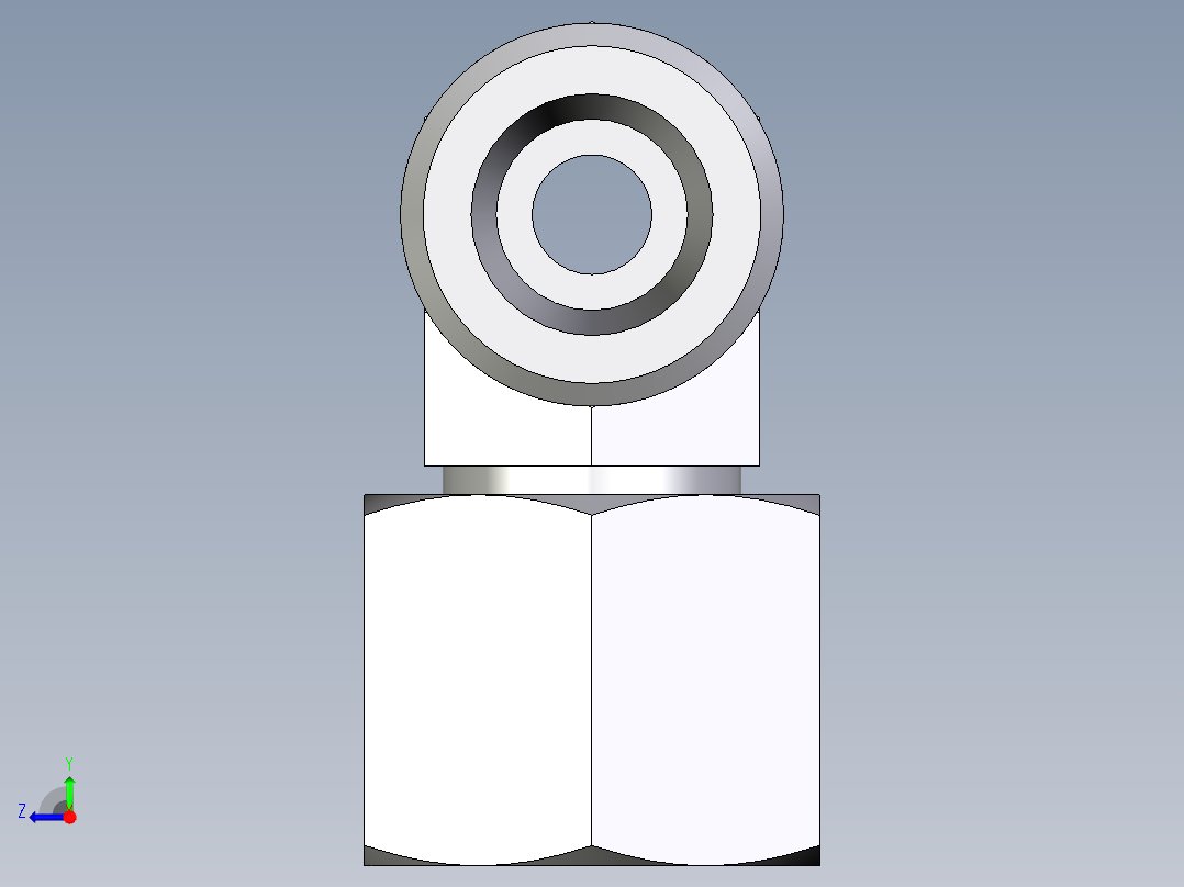 卡套式工业通用硬管接头EO_Swivel_nut_branch_tee_ET08SOMD71右视图