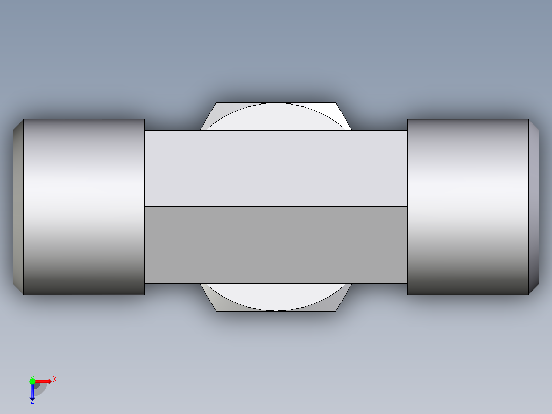 卡套式工业通用硬管接头EO_Swivel_nut_branch_tee_ET08SOMD71俯视图