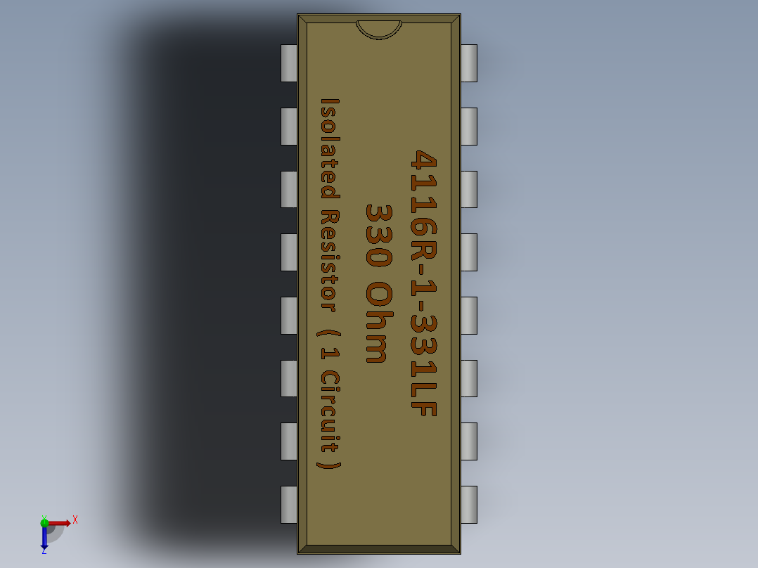 电容器 二极管 电阻器-Resistor 330 Ohm 4116R-1-331LF俯视图