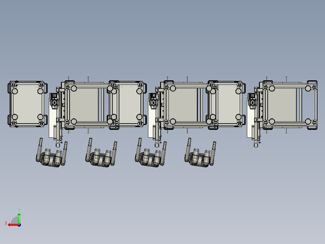 快递人工包装运输线后视图