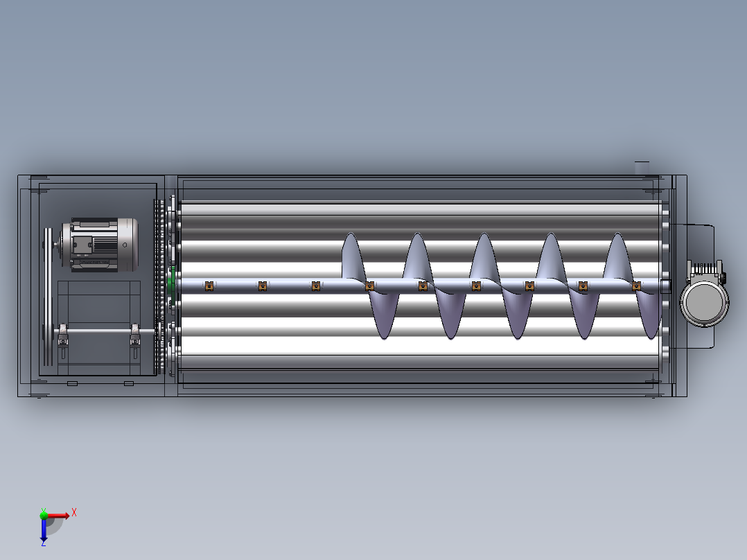 茎类蔬菜去皮机三维SW图纸+文档俯视图