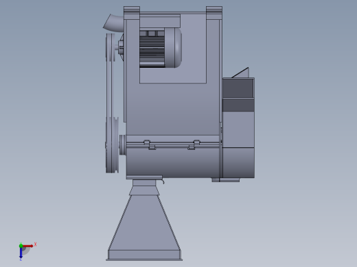 碾米机三维模型UG和SolidWorks俯视缩略图