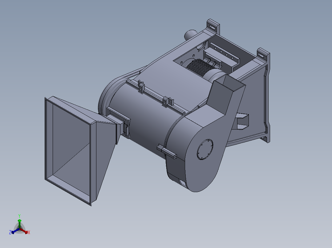 碾米机三维模型UG和SolidWorks正等轴测图