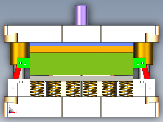 盖板一出二级进模（CAD图+Proe三维）前视缩略图