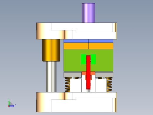 盖板一出二级进模（CAD图+Proe三维）左视缩略图