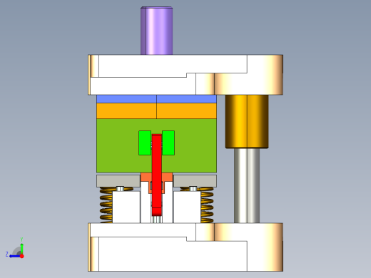 盖板一出二级进模（CAD图+Proe三维）右视缩略图