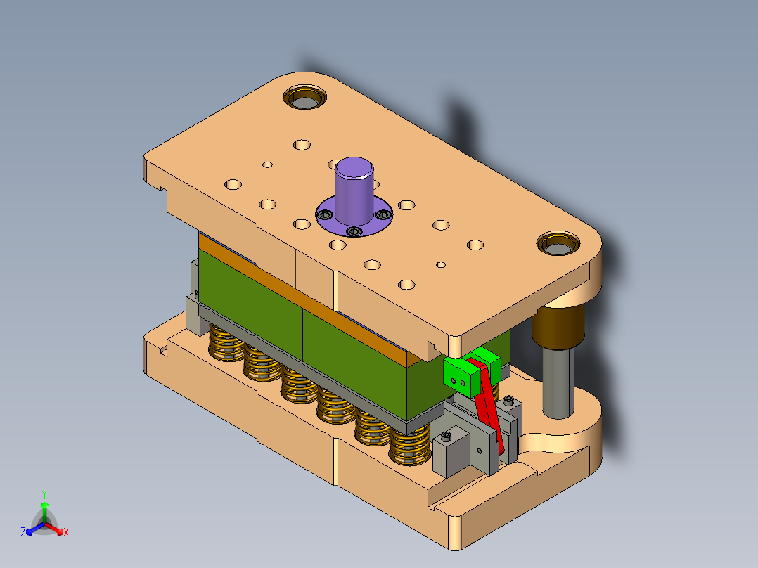 盖板一出二级进模（CAD图+Proe三维）正等轴测图