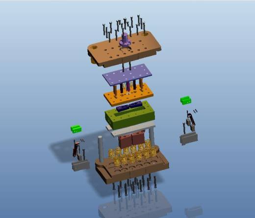盖板一出二级进模（CAD图+Proe三维）缩略图