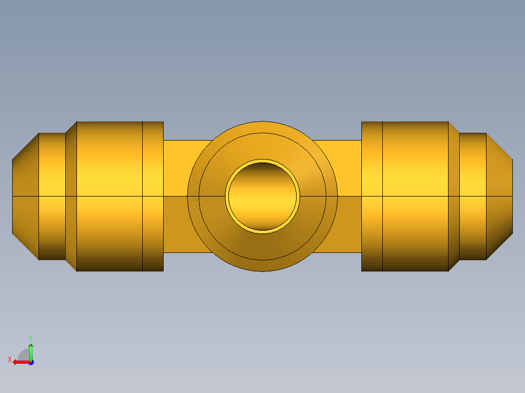 扩口式工业通用硬管接头Union Tee 144F-6后视图