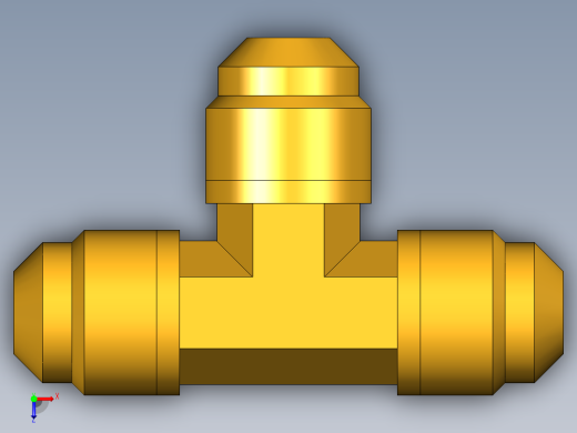 扩口式工业通用硬管接头Union Tee 144F-6俯视缩略图