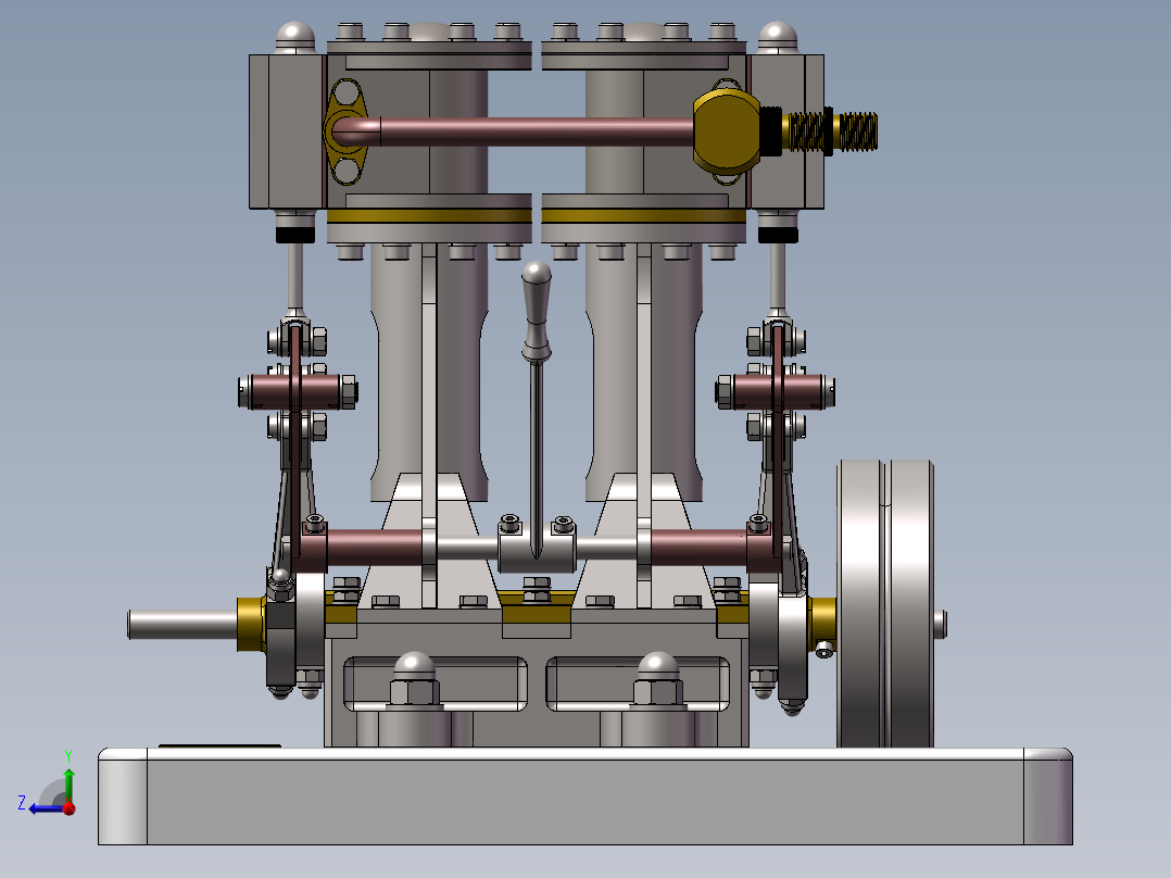 立式双缸发动机