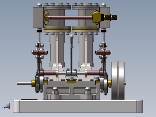 立式双缸发动机