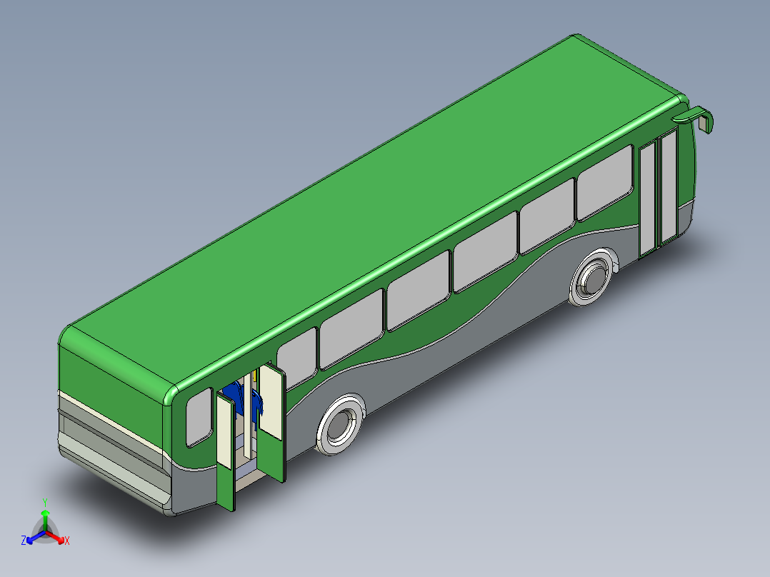 城市公交车 sw14正等轴测图