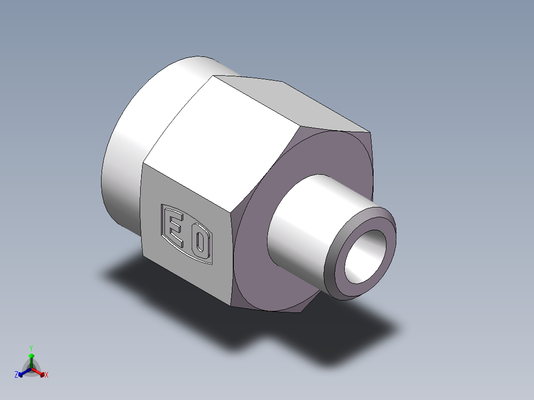 压力表接头-英制螺纹、5DB-14-08GDK正等轴测图