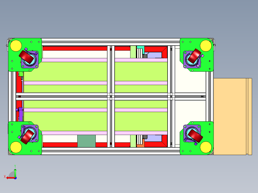 双层输送线转接机后视图