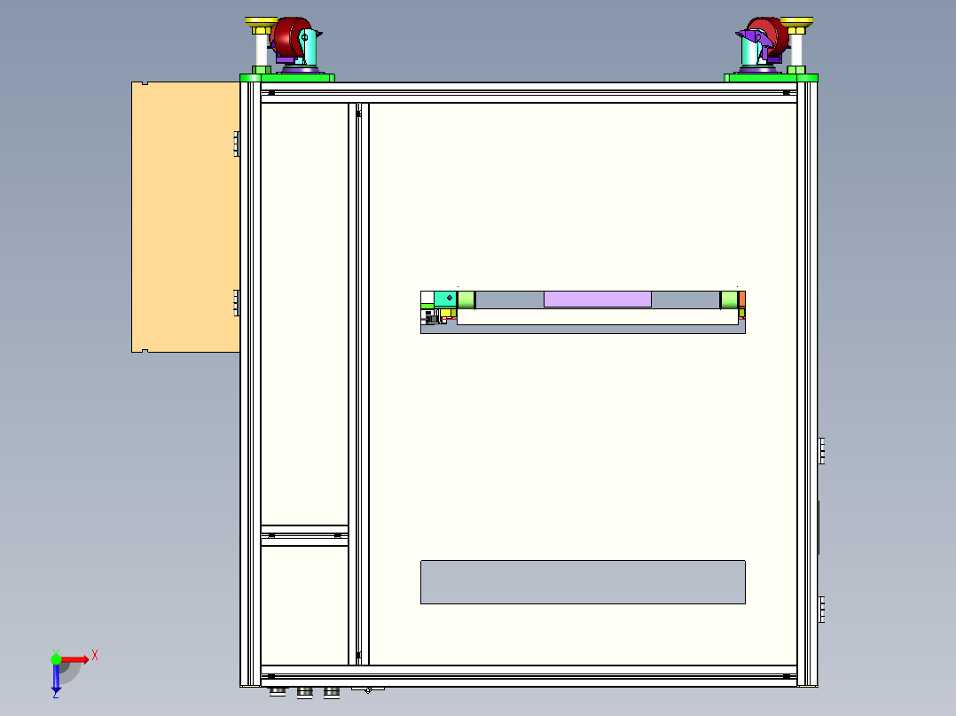 双层输送线转接机俯视图