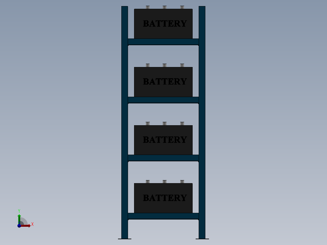 货架、720x600x260轻型货架前视图