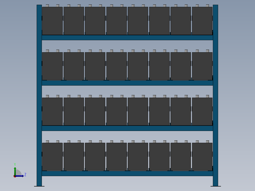 货架、720x600x260轻型货架左视图