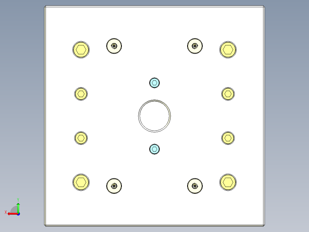 TWS真无线蓝牙耳机底壳模具后视图