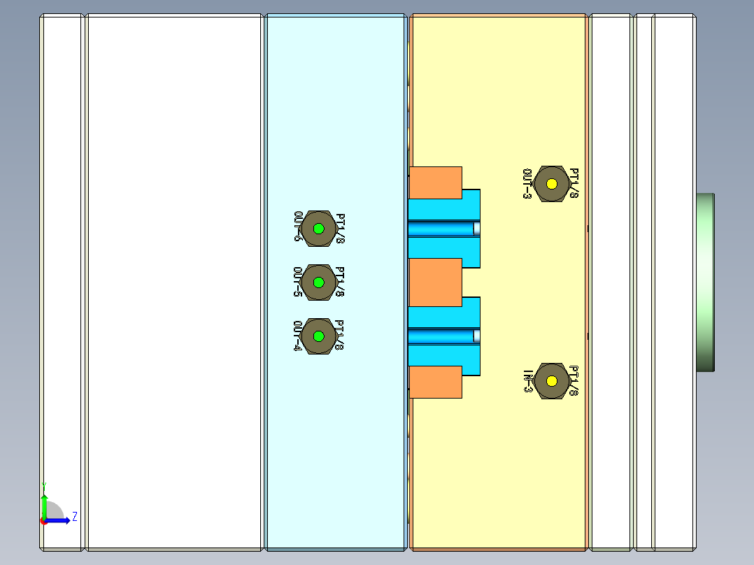 TWS真无线蓝牙耳机底壳模具左视图