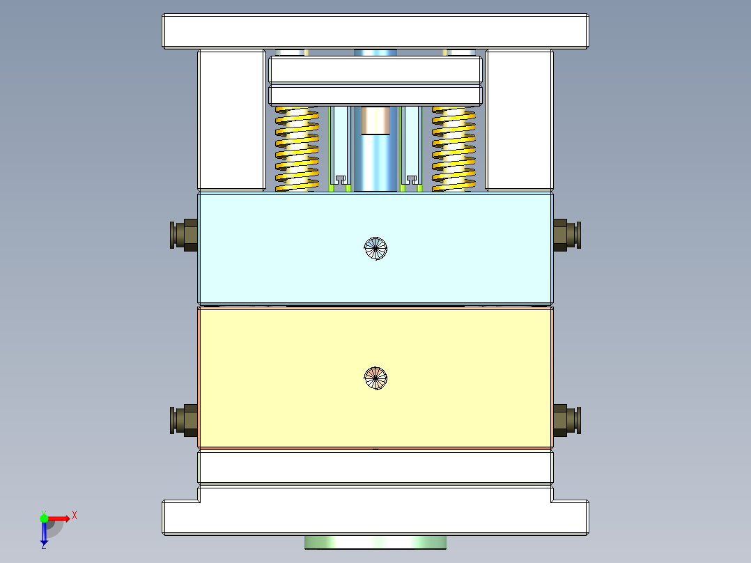 TWS真无线蓝牙耳机底壳模具俯视图