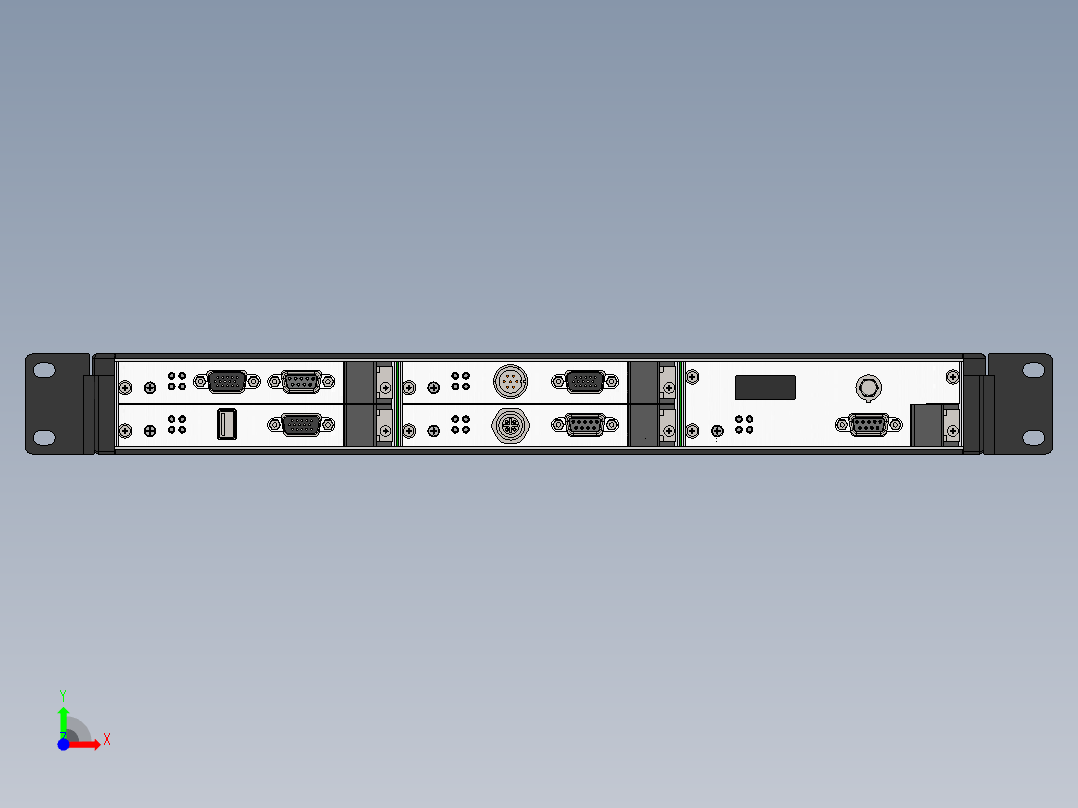 1U×19吋×240mm通用插板箱图纸-- 656294--88前视图