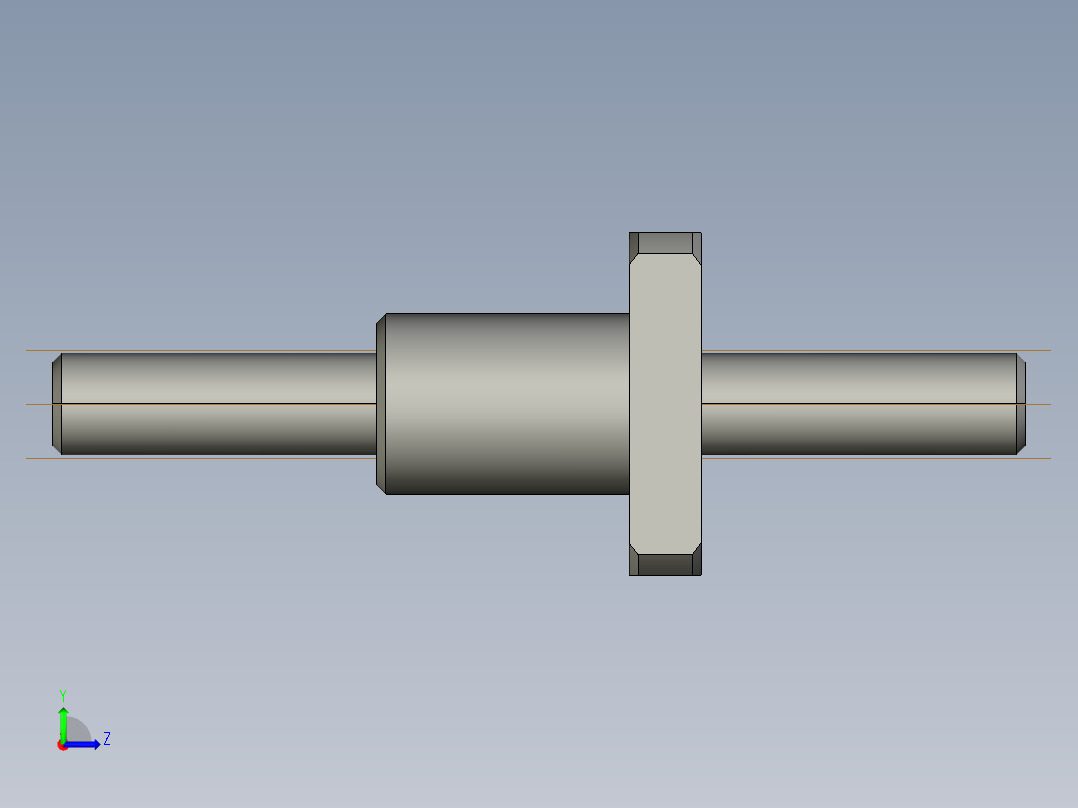 JF1203-4滚珠丝杆3D模型左视图