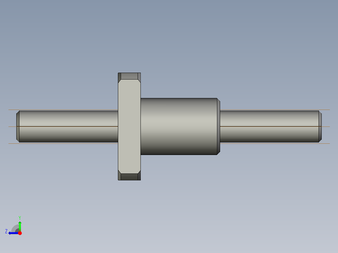 JF1203-4滚珠丝杆3D模型右视图